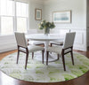 Piper Looms Mayfield Arches AMF184 Green Machine Washable Area Rug Round Lifestyle Image Feature