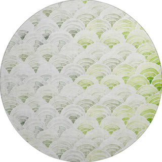 Piper Looms Mayfield Arches AMF184 Green Machine Washable Area Rug Round Main Image