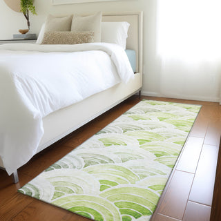 Piper Looms Mayfield Arches AMF184 Green Machine Washable Area Rug Runner Lifestyle Image Feature