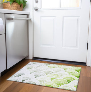 Piper Looms Mayfield Arches AMF184 Green Machine Washable Area Rug Scatter Lifestyle Image Feature