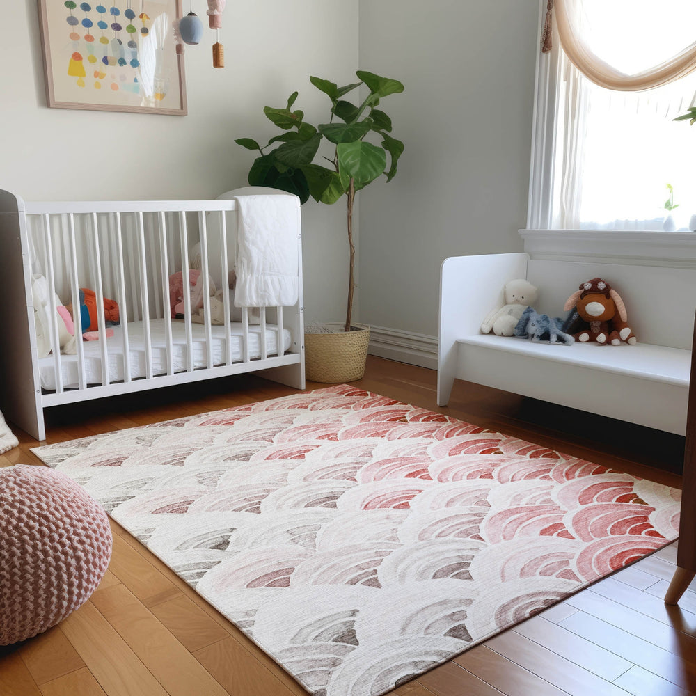 Piper Looms Mayfield Arches AMF184 Red Machine Washable Area Rug Lifestyle Image Feature