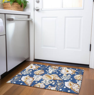 Piper Looms Mayfield Shells AMF185 Blue Machine Washable Area Rug Scatter Lifestyle Image Feature
