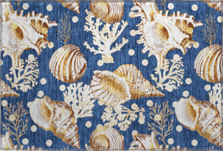 Piper Looms Mayfield Shells AMF185 Blue Machine Washable Area Rug Scatter Main Image