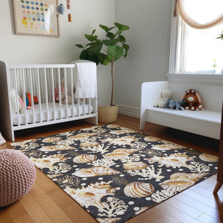 Piper Looms Mayfield Shells AMF185 Midnight Machine Washable Area Rug Lifestyle Image Feature