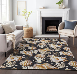 Piper Looms Mayfield Shells AMF185 Midnight Machine Washable Area Rug Lifestyle Image Feature