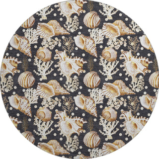 Piper Looms Mayfield Shells AMF185 Midnight Machine Washable Area Rug Round Main Image