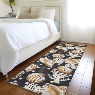 Piper Looms Mayfield Shells AMF185 Midnight Machine Washable Area Rug Runner Lifestyle Image Feature