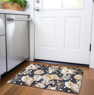 Piper Looms Mayfield Shells AMF185 Midnight Machine Washable Area Rug Scatter Lifestyle Image Feature