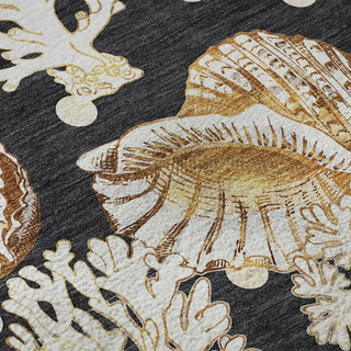 Piper Looms Mayfield Shells AMF185 Midnight Machine Washable Area Rug Swatch Image