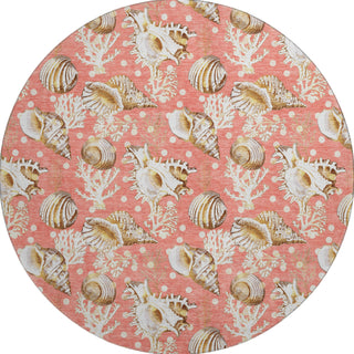 Piper Looms Mayfield Shells AMF185 Peach Machine Washable Area Rug Round Main Image