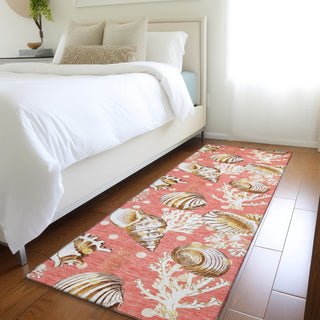 Piper Looms Mayfield Shells AMF185 Peach Machine Washable Area Rug Runner Lifestyle Image Feature