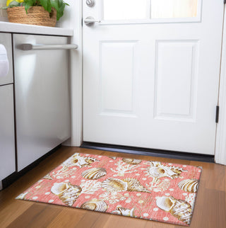 Piper Looms Mayfield Shells AMF185 Peach Machine Washable Area Rug Scatter Lifestyle Image Feature