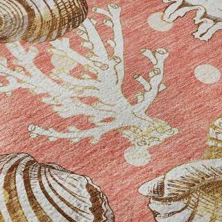 Piper Looms Mayfield Shells AMF185 Peach Machine Washable Area Rug Swatch Image