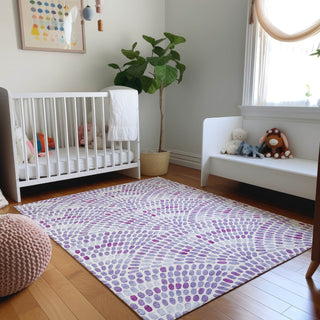 Piper Looms Mayfield Dotted Arches AMF186 Purple Machine Washable Area Rug Lifestyle Image Feature