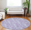 Piper Looms Mayfield Dotted Arches AMF186 Purple Machine Washable Area Rug Round Lifestyle Image Feature