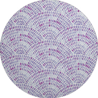 Piper Looms Mayfield Dotted Arches AMF186 Purple Machine Washable Area Rug Round Main Image