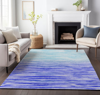 Piper Looms Mayfield Stripes AMF187 Blue Machine Washable Area Rug Lifestyle Image Feature