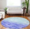 Piper Looms Mayfield Stripes AMF187 Blue Machine Washable Area Rug Round Lifestyle Image Feature