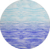 Piper Looms Mayfield Stripes AMF187 Blue Machine Washable Area Rug Round Main Image