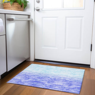 Piper Looms Mayfield Stripes AMF187 Blue Machine Washable Area Rug Scatter Lifestyle Image Feature