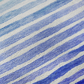Piper Looms Mayfield Stripes AMF187 Blue Machine Washable Area Rug Swatch Image