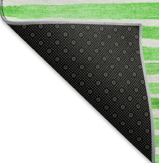 Piper Looms Mayfield Stripes AMF187 Green Machine Washable Area Rug Backing Image