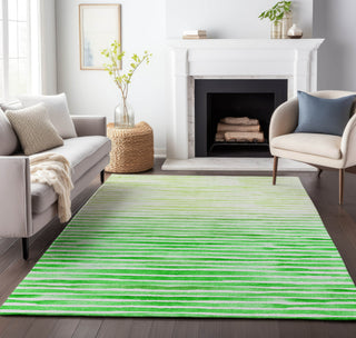 Piper Looms Mayfield Stripes AMF187 Green Machine Washable Area Rug Lifestyle Image Feature