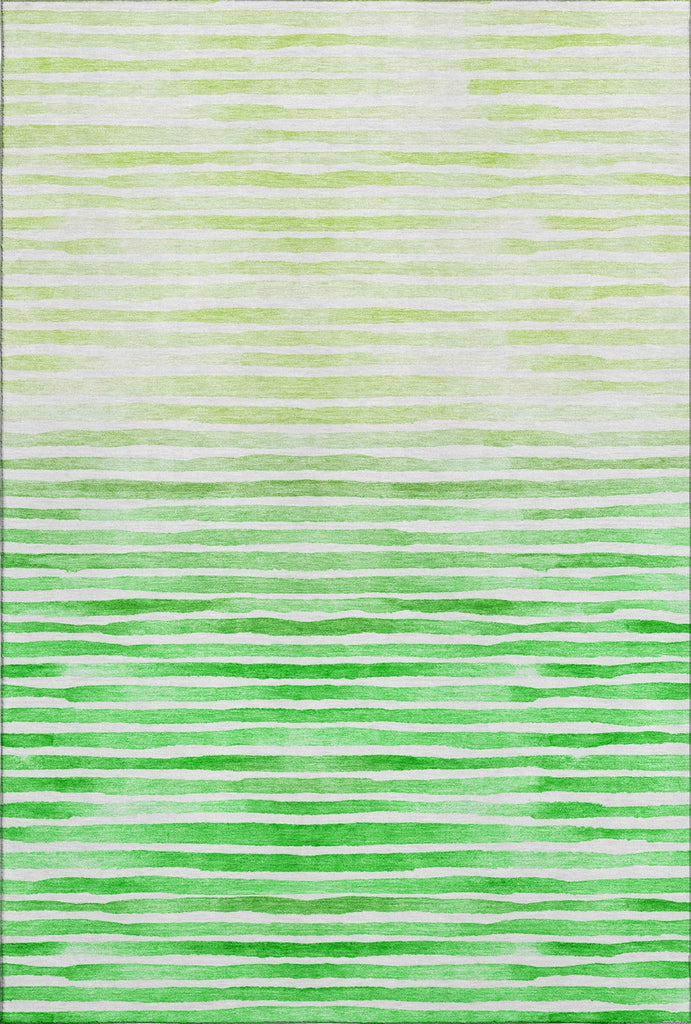 Piper Looms Mayfield Stripes AMF187 Green Machine Washable Area Rug main image