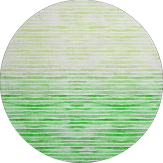 Piper Looms Mayfield Stripes AMF187 Green Machine Washable Area Rug Round Main Image