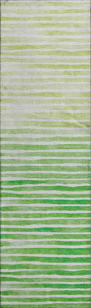 Piper Looms Mayfield Stripes AMF187 Green Machine Washable Area Rug Runner Main Image