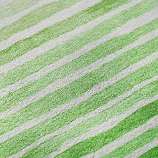 Piper Looms Mayfield Stripes AMF187 Green Machine Washable Area Rug Swatch Image
