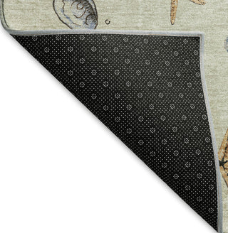 Piper Looms Mayfield Shell Border AMF188 Oyster Machine Washable Area Rug Backing Image