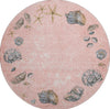 Piper Looms Mayfield Shell Border AMF188 Peach Machine Washable Area Rug Round Main Image