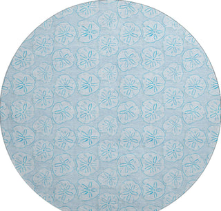 Piper Looms Mayfield Sanddollar AMF189 Blue Machine Washable Area Rug Round Main Image