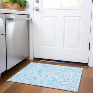 Piper Looms Mayfield Sanddollar AMF189 Blue Machine Washable Area Rug Scatter Lifestyle Image Feature