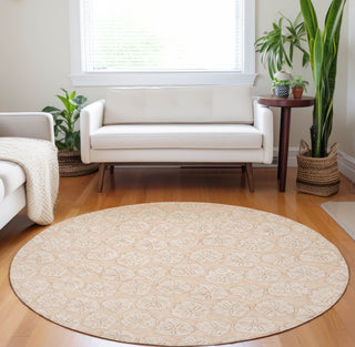 Piper Looms Mayfield Sanddollar AMF189 Nectarine Machine Washable Area Rug Round Lifestyle Image Feature