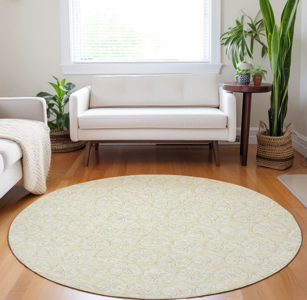 Piper Looms Mayfield Sanddollar AMF189 Machine Washable Area Rug Round Lifestyle Image Feature