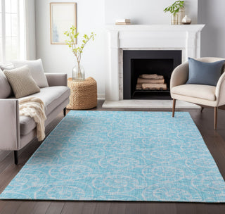 Piper Looms Mayfield Nautilus AMF190 Aqua Machine Washable Area Rug Lifestyle Image Feature