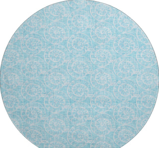 Piper Looms Mayfield Nautilus AMF190 Aqua Machine Washable Area Rug Round Main Image