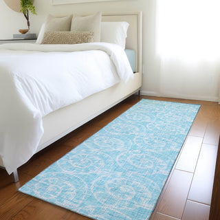 Piper Looms Mayfield Nautilus AMF190 Aqua Machine Washable Area Rug Runner Lifestyle Image Feature