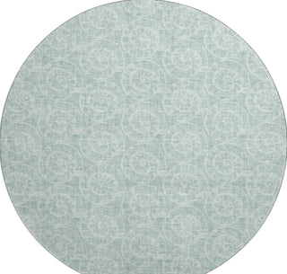 Piper Looms Mayfield Nautilus AMF190 Green Machine Washable Area Rug Round Main Image