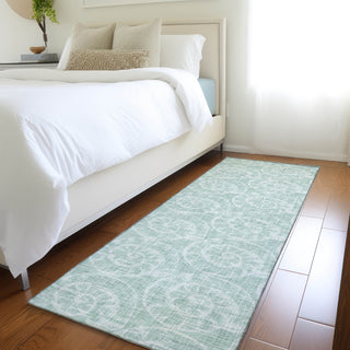 Piper Looms Mayfield Nautilus AMF190 Green Machine Washable Area Rug Runner Lifestyle Image Feature