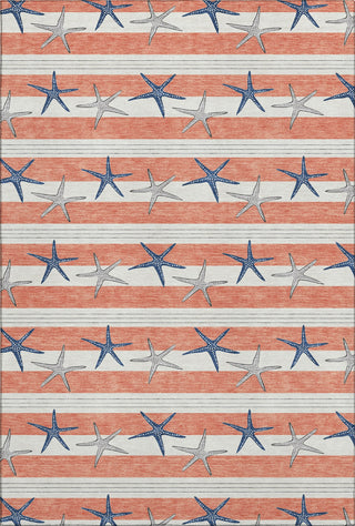 Piper Looms Mayfield Starfish AMF191 Coral Machine Washable Area Rug main image