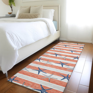 Piper Looms Mayfield Starfish AMF191 Coral Machine Washable Area Rug Runner Lifestyle Image Feature
