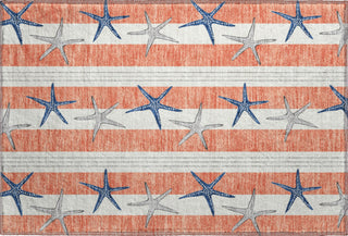 Piper Looms Mayfield Starfish AMF191 Coral Machine Washable Area Rug Scatter Main Image