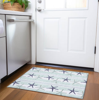 Piper Looms Mayfield Starfish AMF191 Seaglass Machine Washable Area Rug Scatter Lifestyle Image Feature