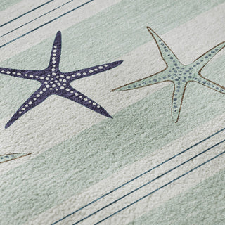 Piper Looms Mayfield Starfish AMF191 Seaglass Machine Washable Area Rug Swatch Image