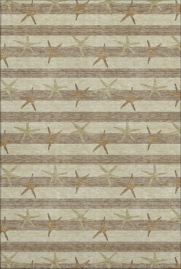Piper Looms Mayfield Starfish AMF191 Tan Machine Washable Area Rug main image