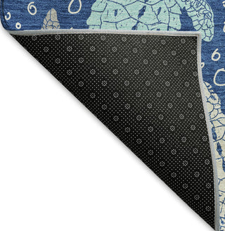 Piper Looms Mayfield Turtles AMF192 Blue Machine Washable Area Rug Backing Image