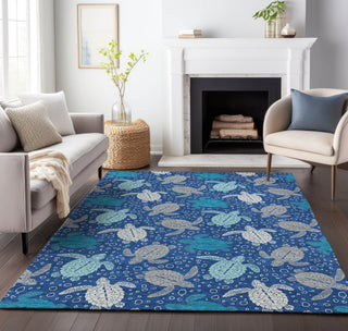 Piper Looms Mayfield Turtles AMF192 Blue Machine Washable Area Rug Lifestyle Image Feature